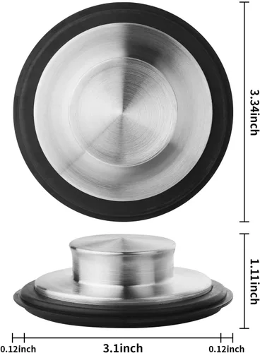 Miniatura 2 de Tifanso Cubierta Tapón de Drenaje para Fregadero de Cocina, 2PCS Tapones de Acero Inoxidable para Triturador de Basura Tapón de Drenaje de 3.34