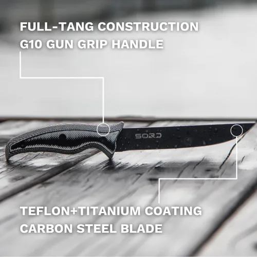 Miniatura 5 de SORD - Cuchillo de pesca – Cuchillo utilitario de 5 pulgadas para pesca y caza – Equipo de caza de hoja fija y equipo de pesca – Incluye funda Kydex