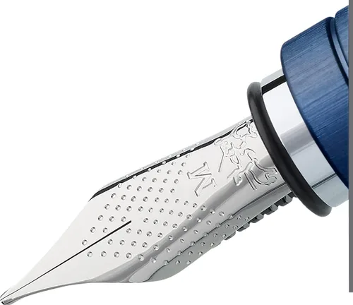 Miniatura 5 de Faber-Castell Essentio - Pluma estilográfica de aluminio azul, punta fina con tinta negra, instrumentos de escritura fina
