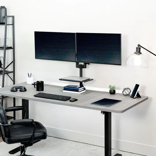 Miniatura 7 de VIVO Soporte universal de acero para estante de 14 x 10 pulgadas para carrito de TV, soporte de altavoz y más/ plataforma de almacenamiento