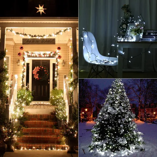 Miniatura 6 de BrizLabs - Luces de Navidad para decoración en interiores y exteriores, funcionan a batería Blanco frío