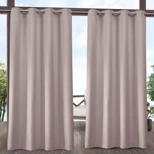 Exclusivas cortinas para el hogar, para interiores y exteriores, con textura de dos tonos y ojales en la parte superior