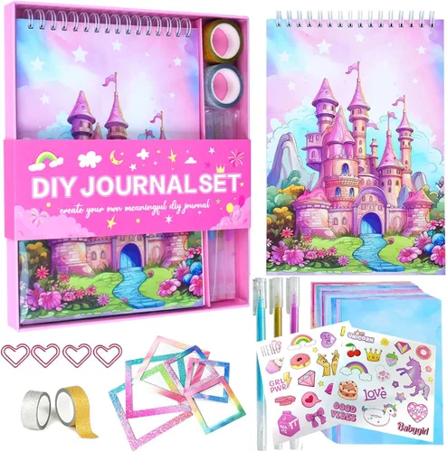 Souroyea Kit de diario de bricolaje para niñas, juego de diario para niñas adolescentes, regalos de Navidad y cumpleaños para niñas de 7, 8, 9, 10,