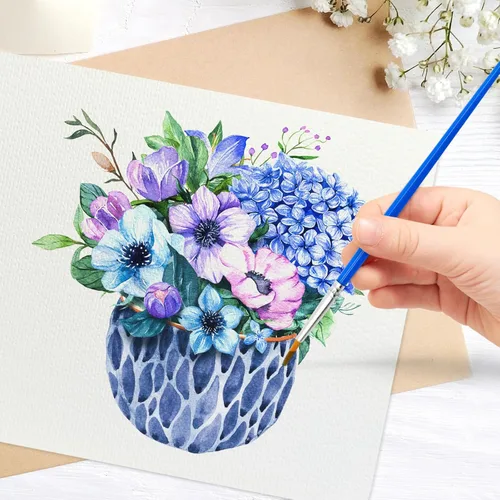 Miniatura 5 de REALART Bloc de papel para acuarela, doble cara A4 y A5, 140 libras/300 gsm, 25 hojas de libro de pintura gruesa (A5)