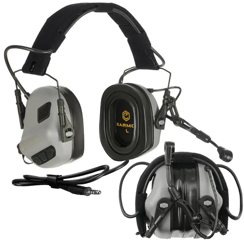 Miniatura 3 de EARMOR Auriculares tácticos M32 para caza y disparo con micrófono, amplificación de sonido, chaqueta Nato TP120, color negro Oscuro