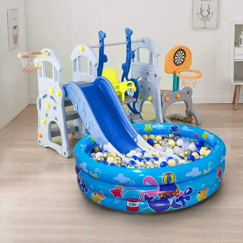 Miniatura 4 de Piscina infantil de 3 anillos para niños pequeños, 48"X12", piscina para niños, piscina inflable de pelotas para bebés, piscina pequeña para bebés