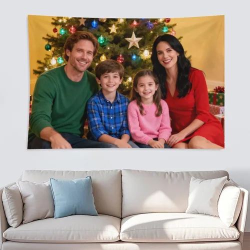 Miniatura 11 de Nsipan Tapiz de pared personalizado, texto con imagen, tapiz personalizado para boda, divertido telón de fondo, perfecto para decoración del hogar