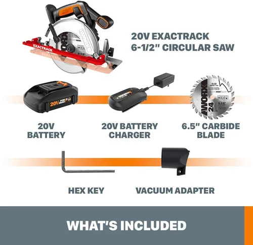 Miniatura 6 de Worx WX530L 20V Power Share ExacTrack 6.5" Sierra circular inalámbrica