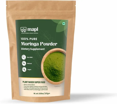 Miniatura 13 de MAPL Amla Powder (7.05 oz) – Superalimento indio orgánico para el cuidado del cabello Grosella espinosa india/polvo de amalaki 100% puro Apoya