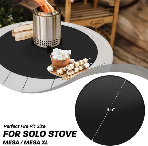 Miniatura 5 de Tapete para Fogata de 19.5" para Solo Stove Mesa, Tapete Redondo Impermeable al Aceite y Agua para Debajo de la Fogata de Mesa, Tapete Portátil