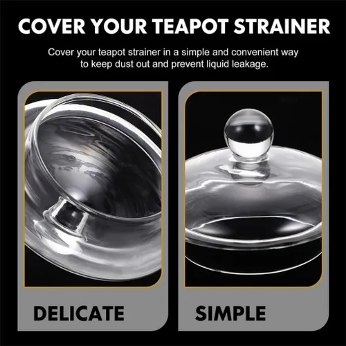 Miniatura 6 de Angoily Tetera de vidrio para tetera, 4 piezas, tapa de tetera de repuesto, tapas de coladores de té, tapas sueltas para tetera de té, cubierta