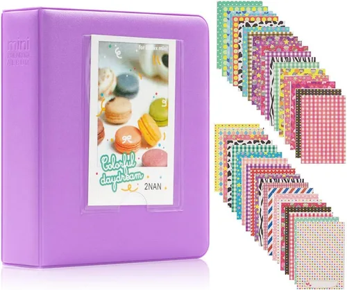 Miniatura 16 de Ablus - Álbum de fotos con 64 bolsillos para fotos instantáneas de cámaras Fujifilm Instax Mini 7s 8 8+ 9 25 26 50s 70 90 y letrero, pequeño Azul