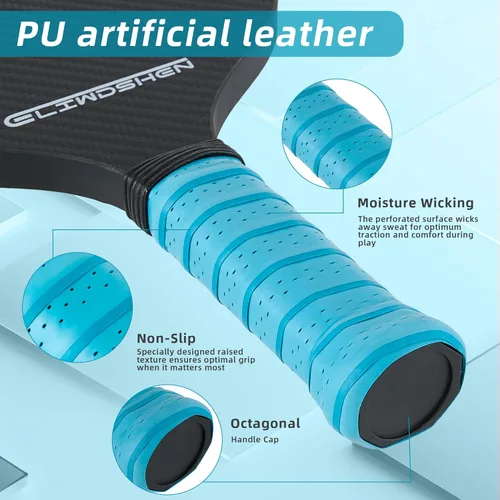 Miniatura 5 de Pickleball paddles set of 2 Rackets are made to USAPA standards 3k fibreglass textured surface rimless design 16 mm polypropylene honeycomb