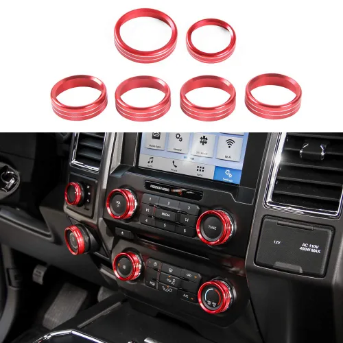 Miniatura 7 de Keptrim Para Ford F-150 de fibra de carbono ABS 2021, 2022, 2023, 2024, 2025, interruptor de aire acondicionado, 2 piezas