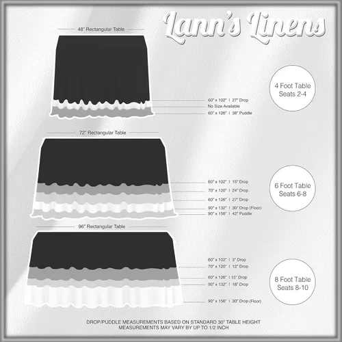 Miniatura 3 de Lann's Linens - Mantel rectangular de tela de poliéster de primera calidad para bodas, banquetes y restaurantes Blanco