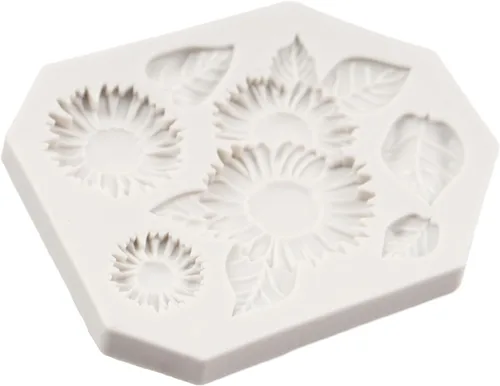 Miniatura 4 de Moldes de silicona de girasol para fondant de hojas de girasol para decoración de pasteles de caramelo de chocolate, decoración de cupcakes, pasta