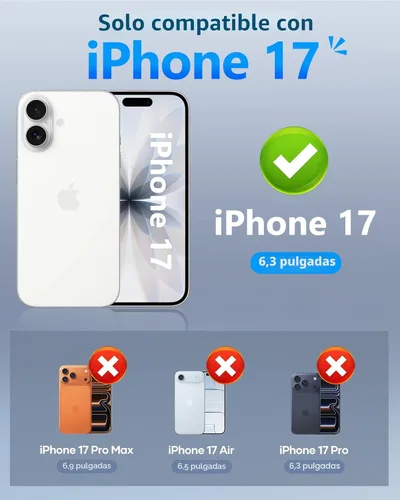 Miniatura 2 de ATATOO Funda para iPhone 17, tarjetero integrado (almacena 3-5 tarjetas) y funda para cámara deslizante y bloqueo RFID, protección de grado militar