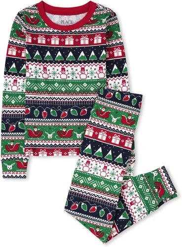 Miniatura 46 de The Children's Place Pijama de Navidad unisex para bebé, algodón Esqueleto