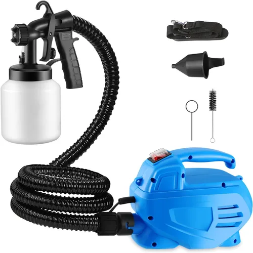 Pulverizador de pintura, pistola de pintura eléctrica HVLP de 650 W con manguera de aire de 4.9 pies y 3 patrones de pulverización, pistola de