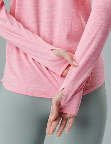 Miniatura 3 de Paquete de 4 camisetas de manga larga para mujer con agujeros para el pulgar, camisas de entrenamiento atlético, camisetas de cuello redondo