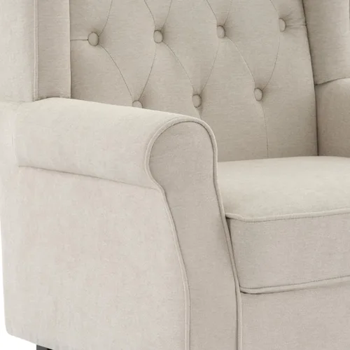 Miniatura 9 de Silla decorativa de respaldo alto, sillón tapizado de tela, silla con respaldo alado para sala de estar, cómodo sofá individual, asiento de lectura