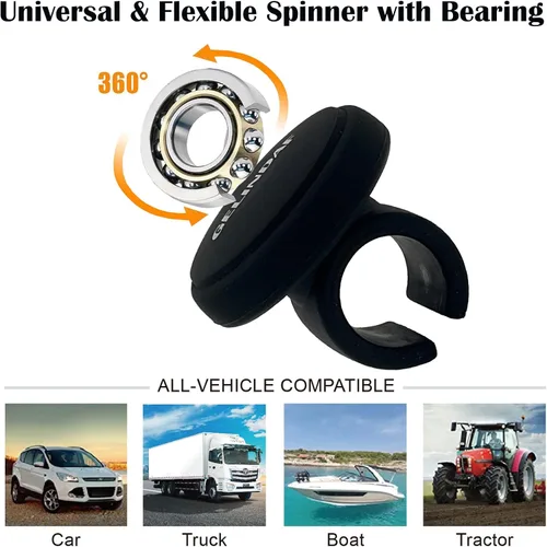 Miniatura 3 de Pomo de Volante para Coche, Girador de Volante Suave con Rodamiento, Pomo Universal de Silicona para Volante de Vehículo, Bola Giradora de Volante