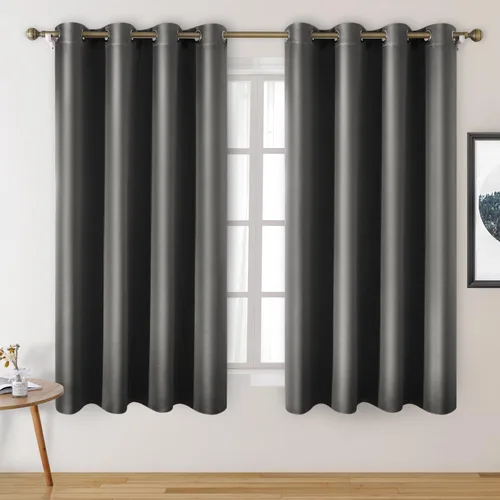 Miniatura 22 de HOMEIDEAS 2 paneles de cortina de seda sintética, cortinas opacas para dormitorio