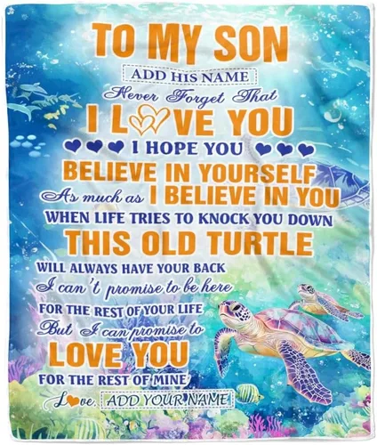 Miniatura 25 de Manta Personalizada "To My Son" de Mamá y Papá Regalos para Hijo que Va a la Universidad Cumpleaños Graduación Navidad Regalo Personalizado Manta