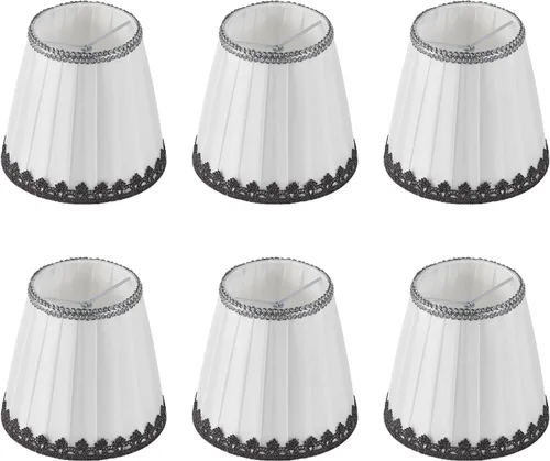 Miniatura 12 de Juego de 2 pantallas para lámpara de tambor de tela, 12.6"Dx9.5"H, para lámparas de mesa, de pie y colgantes, pantallas (ajuste de araña), pantallas