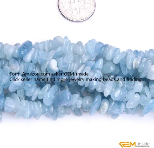 Miniatura 2 de GEM-inside Sarta de cuentas de gemas de 86 cm para fabricación de joyas., Piedra, 7-8mm