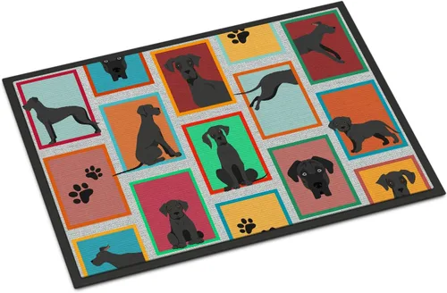 Miniatura 23 de Caroline's Treasures MLM1149MAT - Felpudo rojo Border Collie de 18 x 27 pulgadas, para interiores y exteriores, para entrada, antideslizante, Border