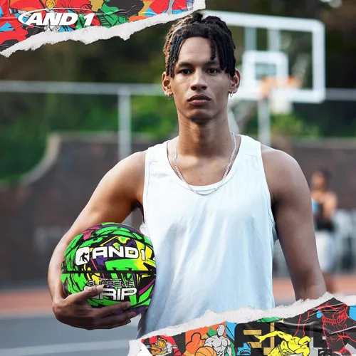 Miniatura 5 de AND1 Supreme Grip - Balón de baloncesto de goma, tamaño reglamentario oficial 7 (29.5 pulgadas), diseño de canal profundo, hecho
