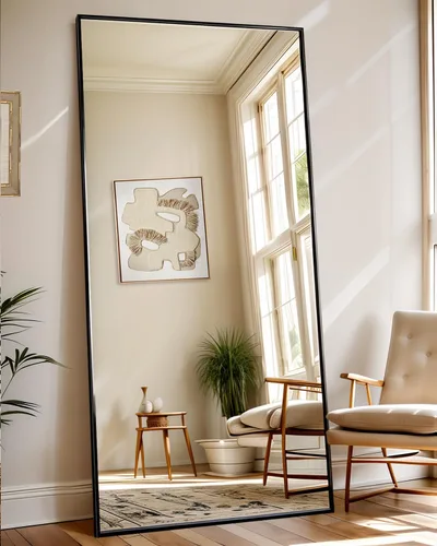 Miniatura 41 de Antok Espejo de Cuerpo Entero, Espejo de Piso de 58"x18" con Soporte, Espejos Montados Colgantes para Dormitorio, Sala de Estar, Vestidor, Comedor