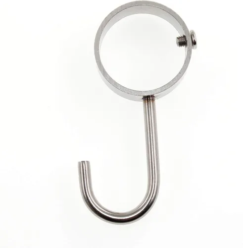 Miniatura 3 de Ganchos de acero inoxidable para colgar ollas y sartenes, toallas, guantes de horno, se adaptan a varillas de 0.984 in de diámetro, paquete de 6
