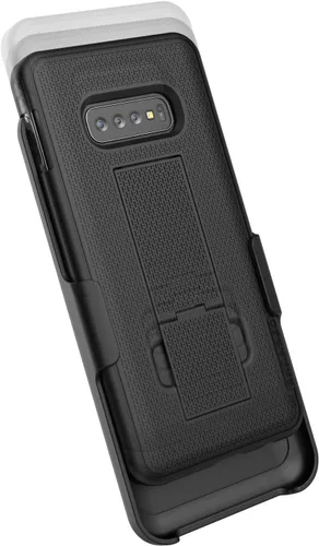 Miniatura 4 de Encased Funda con clip para cinturón Galaxy S10 (2019 DuraClip) Funda de agarre delgada con funda para Samsung S10 (negro)