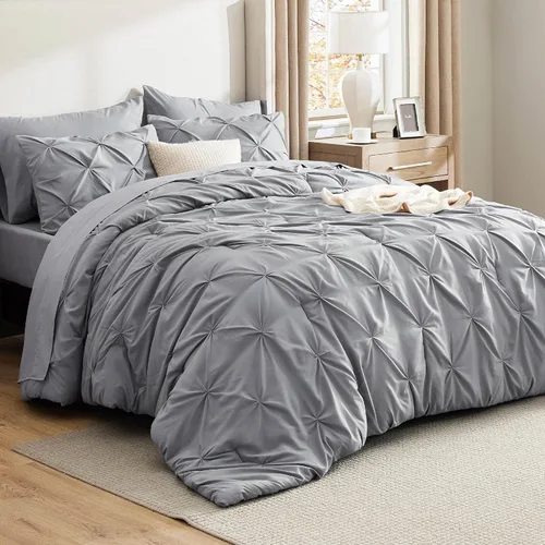Miniatura 76 de Bedsure - Juego de edredón tamaño matrimonial verde azulado - Juego de ropa de cama tamaño matrimonial en una bolsa de 7 piezas, juego de cama 14