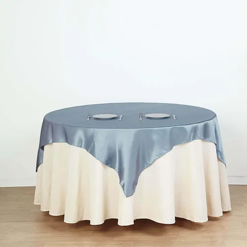 Miniatura 47 de Efavormart Paquete de 5 Sobremanteles Cuadrados de Satén de 60" para Decoraciones de Mesa de Bodas, Catering y Fiestas, Cubierta de Mantel Negro