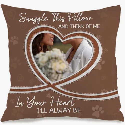 Miniatura 7 de One Photo Personalized Throw Pillow Case Where Your uploaded Image and Text Form a Unique Home décor Piece That Provides Warm Emotional Value and