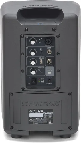 Miniatura 3 de Samson Expedition XP106 PA portátil recargable con Bluetooth, incluye micrófono de mano con cable, gris