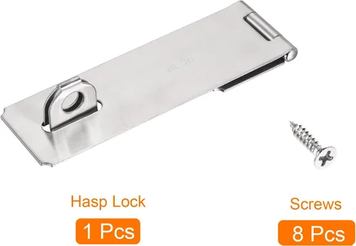 Miniatura 3 de MECCANIXITY Cerradura gruesa de acero inoxidable de 6 pulgadas para puerta, cierre de candado pesado con tornillos para puerta de armario