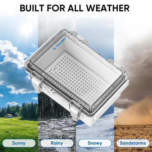 Miniatura 7 de TICONN - Caja de conexiones eléctricas impermeable IP67 con carcasa de plástico ABS con tapa con bisagras con placa de montaje, soportes de pared