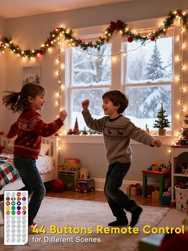 Miniatura 4 de Guhope - Luces de Navidad inteligentes que cambian de color, 400 focos LED RGB de 132 pies, luces de cadena de Navidad con aplicación y control