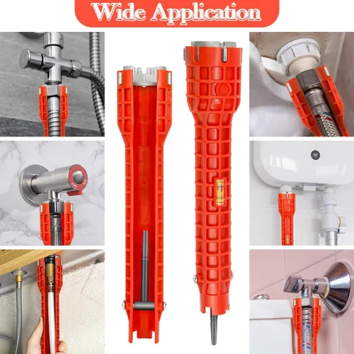 Miniatura 6 de Instalador de grifo y fregadero 14 en 1, llave de grifo y fregadero, llave multifuncional para fregadero, adecuada para instalar tuberías debajo