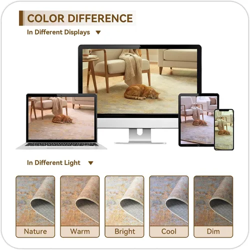 Miniatura 9 de Tapete de entrada de 2 x 3 pulgadas, color dorado beige, para entrada interior, 24 x 36 pulgadas, lavable y pequeño, para suelo de cocina, entrada