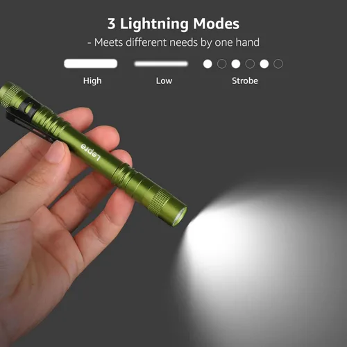 Miniatura 3 de Linternas LED Lepro en forma de bolígrafo, linterna de bolsillo mini impermeable y ligera con clip, paquete de 2 linternas pequeñas para inspección