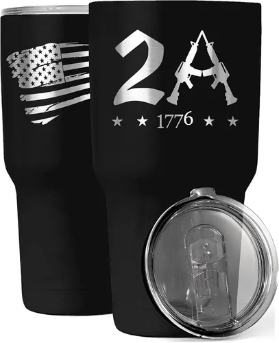 Miniatura 24 de Gadsden Flag Don't Tread on Me - Vaso patriótico de 30 onzas, taza de viaje con la bandera estadounidense, taza de café patriótica, doble