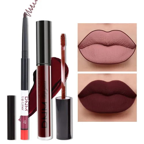 Miniatura 18 de evpct 2 Piezas Lápiz Labial Líquido Verde Esmeralda con Brillo Glitter, Brillo Labial Tinte y Delineador de Labios Retráctil, Set de Maquillaje