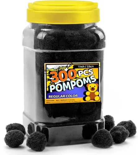 Miniatura 32 de Bundooraking Pompones, 1.5 pulgadas (4cm), 90 piezas bolas grandes multicolor a granel para artes y manualidades, pompones suaves y esponjosos