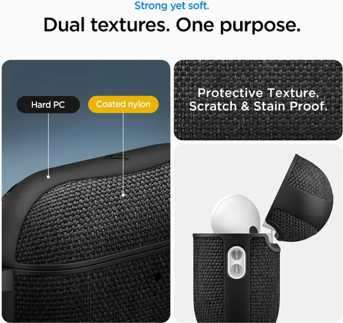 Miniatura 5 de Spigen Funda para AirPods Pro 3, Urban Fit Compatible con Funda de AirPods Pro de 3ª Generación (2025), Cubierta de Tela Premium con Mosquetón