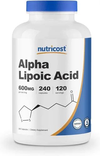Miniatura 2 de Nutricost Ácido alfa lipoico 600 mg, 240 cápsulas de glutatión 500 mg, 240 cápsulas